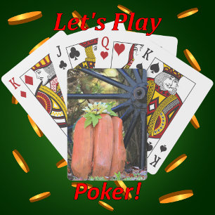 Pumpkin and Wagon Wheel Fall Scene Playing Cards