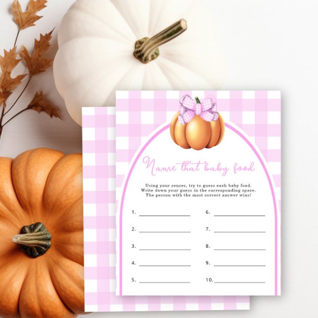 Pumpkin arch pink bow Name that baby food game (Creator Uploaded)