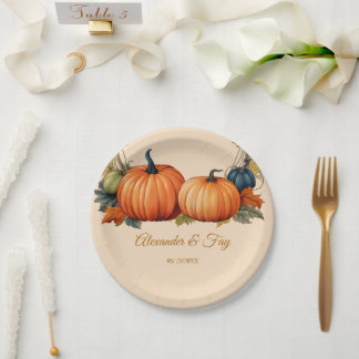 Pumpkin Arrangement  Paper Plates