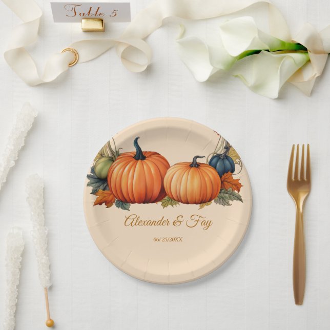 Pumpkin Arrangement  Paper Plates (Wedding)