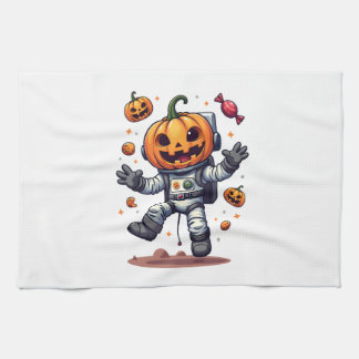 Pumpkin Astronaut � Spooky Space Explorer Shirt Tea Towel