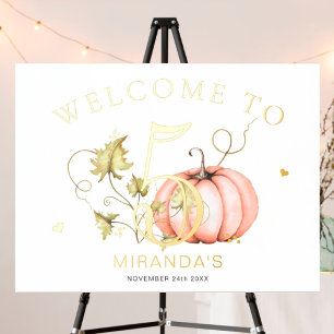 Pumpkin Autumn Birthday Number Sign