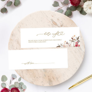 Pumpkin Autumn Bridal Shower Date Night Card