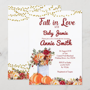 Pumpkin Autumn Bridal Shower Invitation