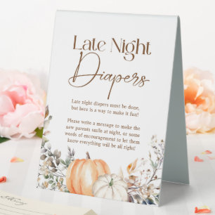 Pumpkin Autumn Fall Baby Shower Late Night Diapers