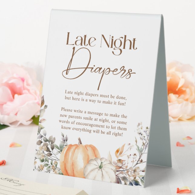 Pumpkin Autumn Fall Baby Shower Late Night Diapers (In SItu (Wedding))