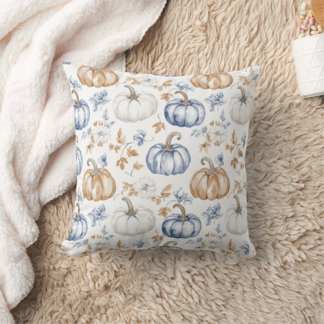 Pumpkin Autumn Fall Modern Farmhouse Porch Cushion (Blanket)