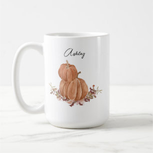 Pumpkin Autumn Fall Personalised Name Thanksgiving Coffee Mug