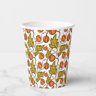 Pumpkin Autumn Hand Drawn Paper Cups