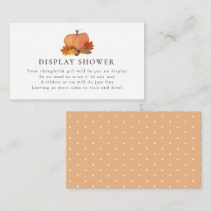 Pumpkin Autumn Leaves White Display Shower Enclosure Card