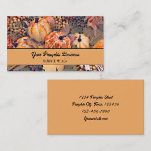 Pumpkin Autumn Orange Leaves Digital Painting Business Card
