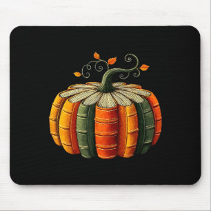 Pumpkin Autumn Season Book Lover Books Reading Hal Mouse Mat