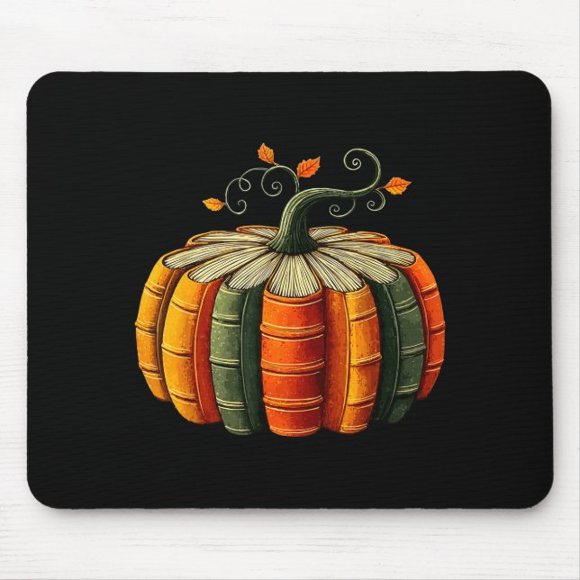 Pumpkin Autumn Season Book Lover Books Reading Hal Mouse Mat (Front)