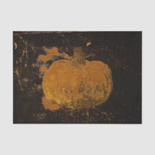 Pumpkin Autumn Vintage Orange Black Grunge Texture Tissue Paper