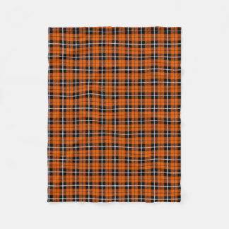 Pumpkin autumn warm orange white/black stripe fleece blanket