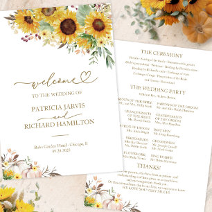 Pumpkin Autumn Wedding Ceremony Program Invitation