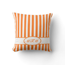 Pumpkin Autumnal Stripes with monogram