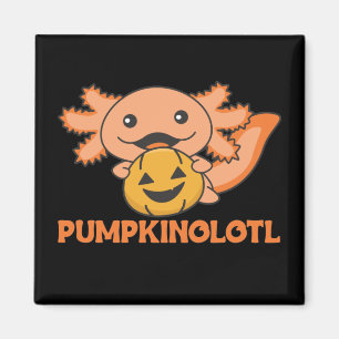 Pumpkin Axolotl Lovers Cute Animals For Halloween Magnet