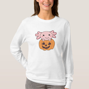 Pumpkin Axolotl Lovers Sweet Animals For Halloween T-Shirt