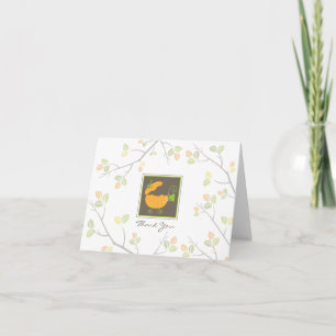 Pumpkin Baby Carriage Thank You Card