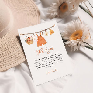 Pumpkin baby Clothes  Baby Shower Thank You Card
