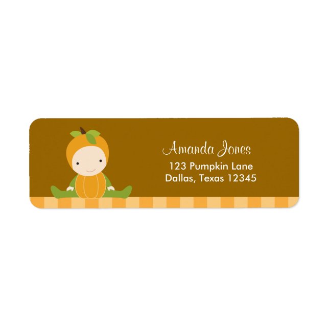 Pumpkin Baby Return Address Labels (Front)