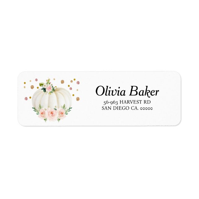 Pumpkin Baby Shower Address  (Front)