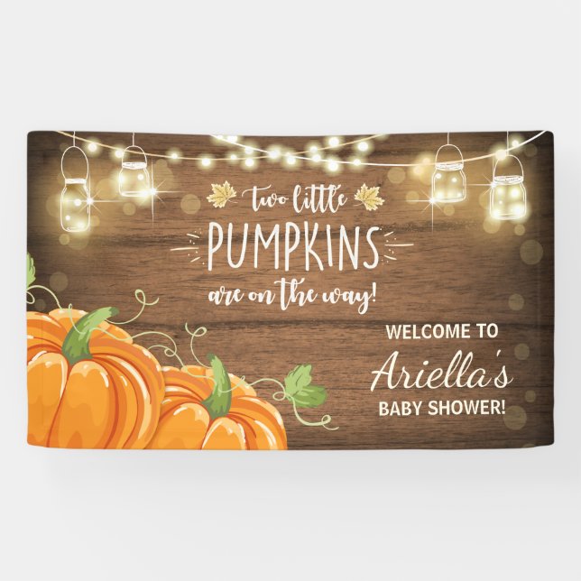Pumpkin baby Shower backdrop Banner Fall Autumn (Horizontal)