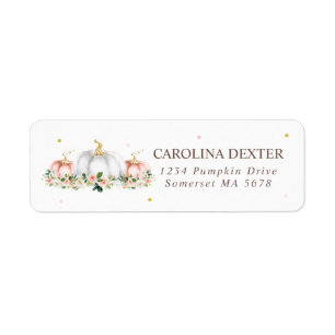 Pumpkin Baby Shower Blush Pink And Gold Address