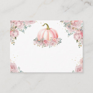 Pumpkin Baby Shower Blush Pink Fall Diaper Raffle Enclosure Card