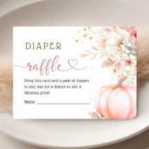Pumpkin Baby Shower Blush Pink Fall Diaper Raffle
