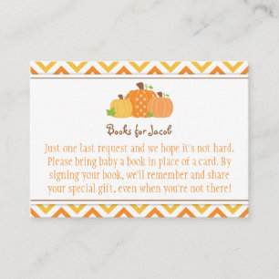 Pumpkin Baby Shower Book Request Card