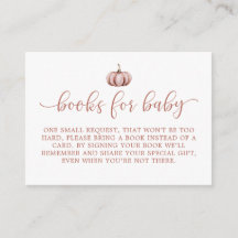Pumpkin Baby Shower Book Request Enclosure Card