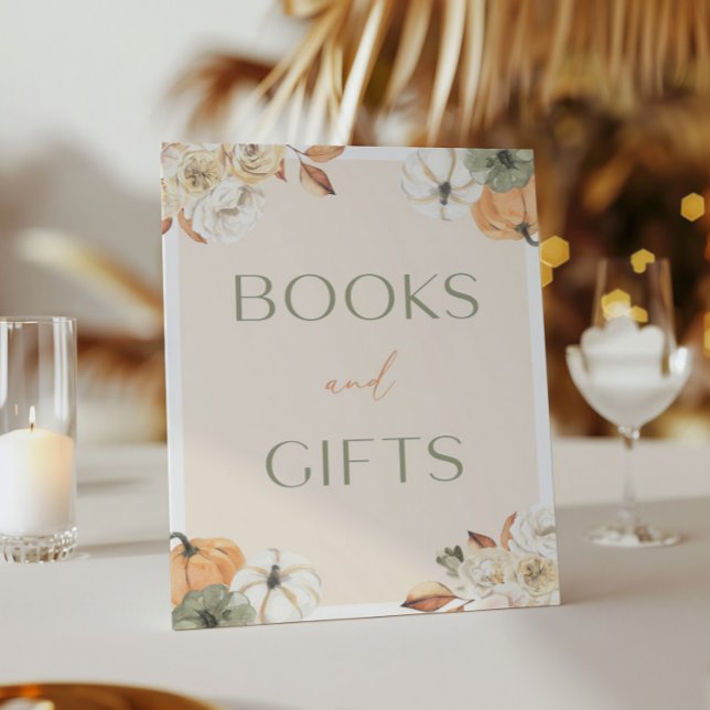 Pumpkin Baby Shower Books And Gifts Sign (Creator Uploaded)