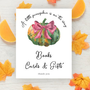 Pumpkin baby shower Books cards and gifts Poster