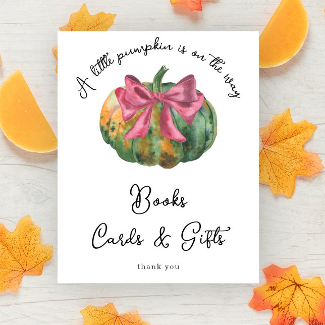 Pumpkin baby shower Books cards and gifts Poster (Creator Uploaded)
