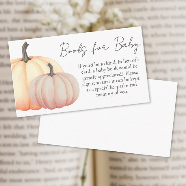 Pumpkin Baby Shower Books For Baby Enclosure Card (Pumpkin Baby Shower Books For Baby Enclosure Card )