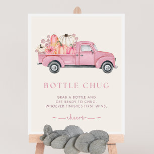 Pumpkin Baby Shower Bottle Chug Game Sign