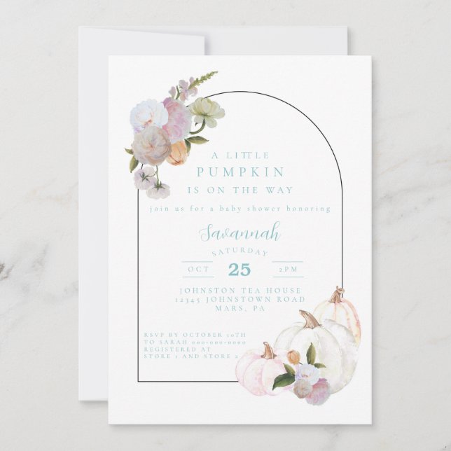 Pumpkin Baby Shower Boy Baby Shower Invitation (Front)