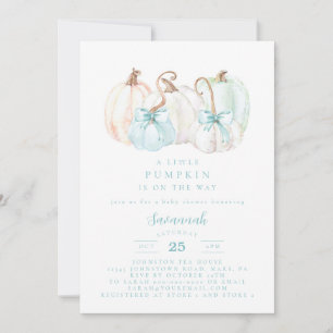 Pumpkin Baby Shower Boy Baby Shower Invitation