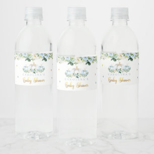 Pumpkin Baby Shower Boy Fall Blue Pumpkin Water Bottle Label