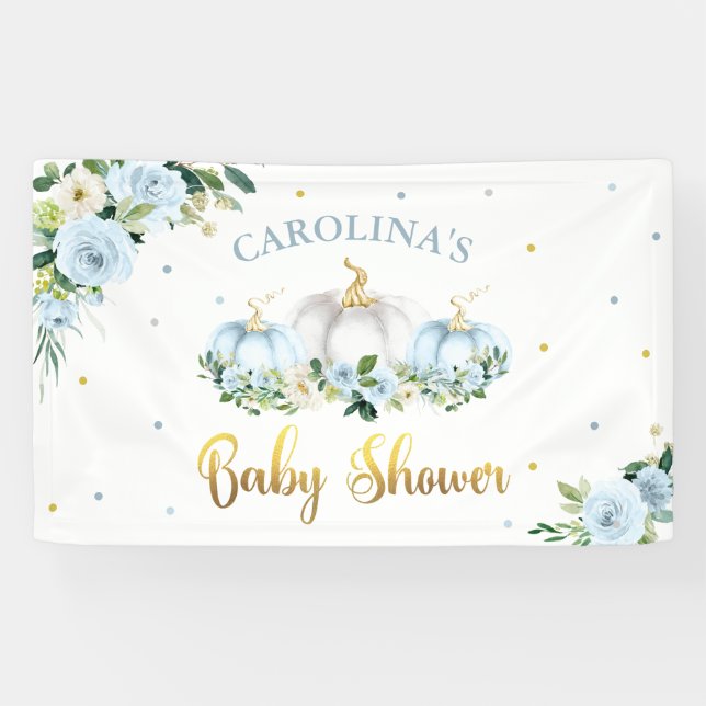 Pumpkin Baby Shower Boy Fall Pumpkin Welcome Banner (Horizontal)