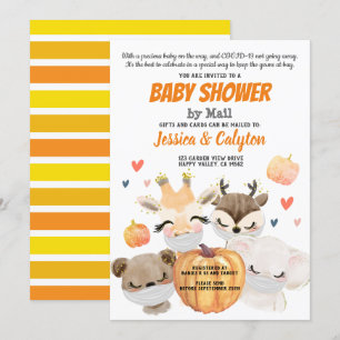 Pumpkin Baby Shower By Mail Woodland Animal Invitation