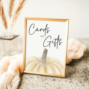 Pumpkin Baby Shower Card and Gifts Sign
