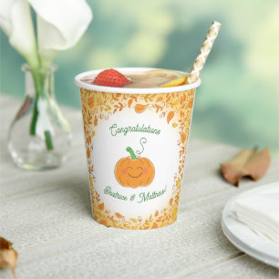 Pumpkin Baby Shower Cute Fall Paper Cups