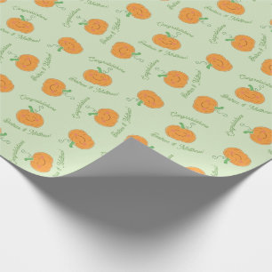 Pumpkin Baby Shower Cute Fall Wrapping Paper