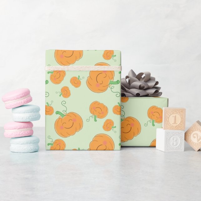 Pumpkin Baby Shower Cute Fall Wrapping Paper (Baby Shower)