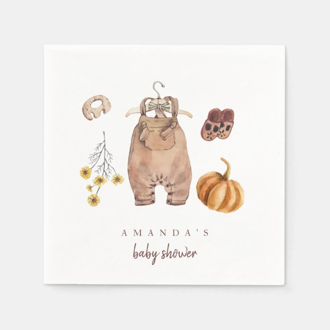 Pumpkin Baby Shower decor Napkin (Front)