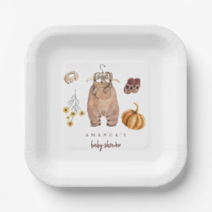 Pumpkin Baby Shower decor Paper Plate