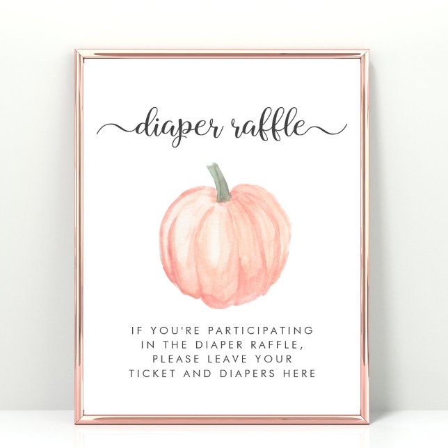 Pumpkin Baby Shower Diaper Raffle Drop Off Sign (Creator Uploaded)